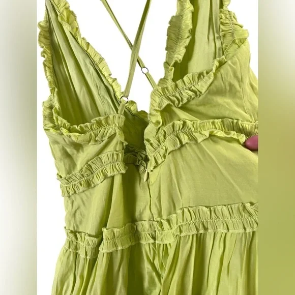 Green ruffled mini dress - Picture 5 of 5